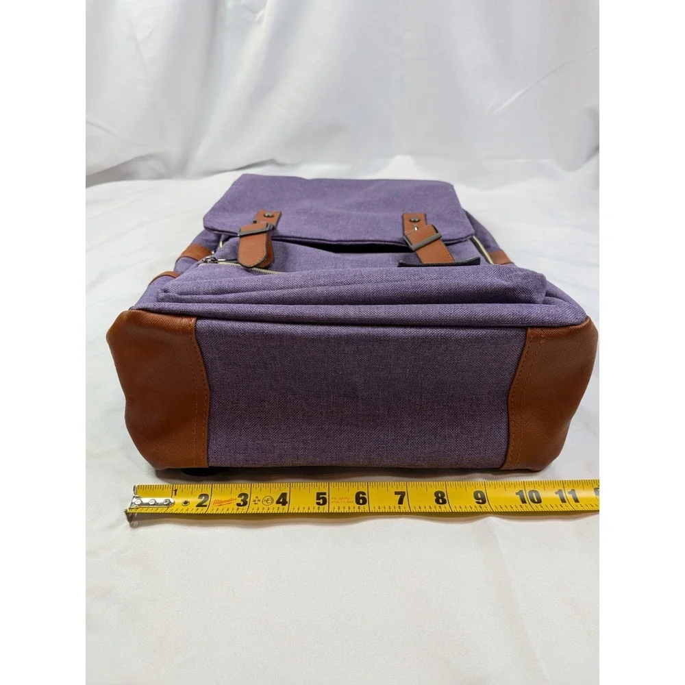 Purple Laptop Backpack with Contrast Trim - Unbranded